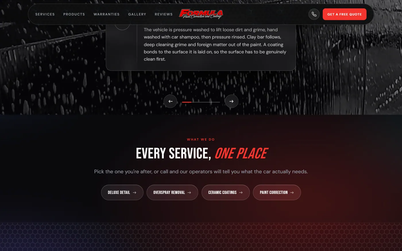 Formula Mobile Car Detailing, mid page