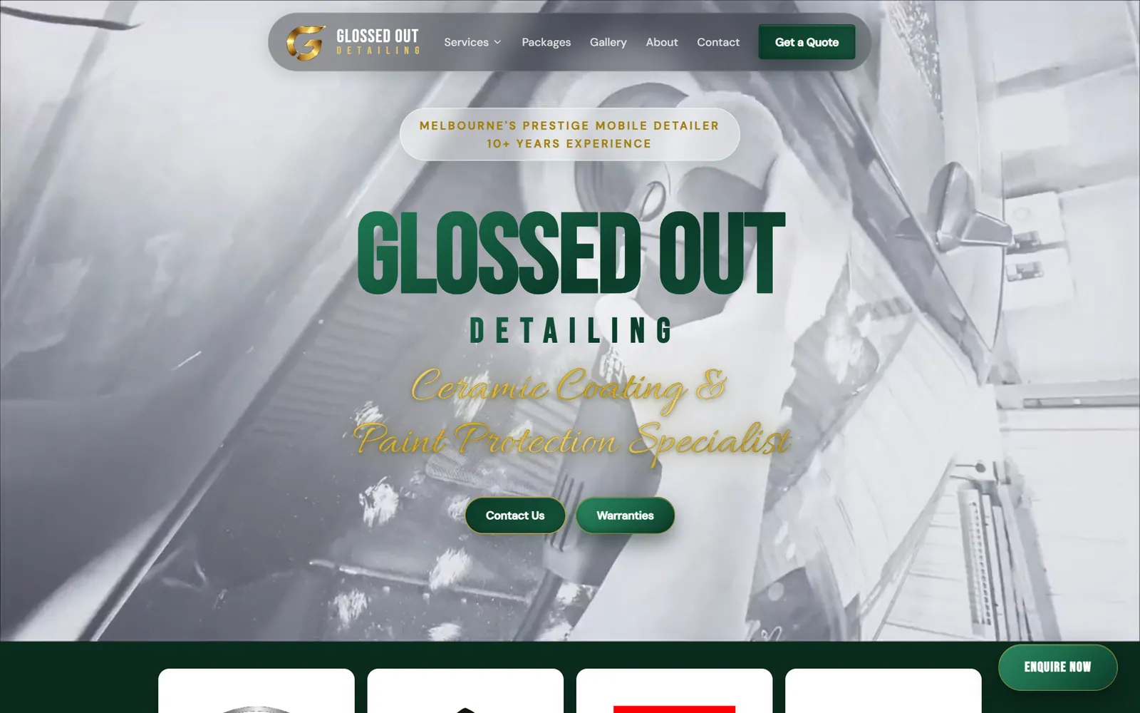 Glossed Out Detailing website, desktop