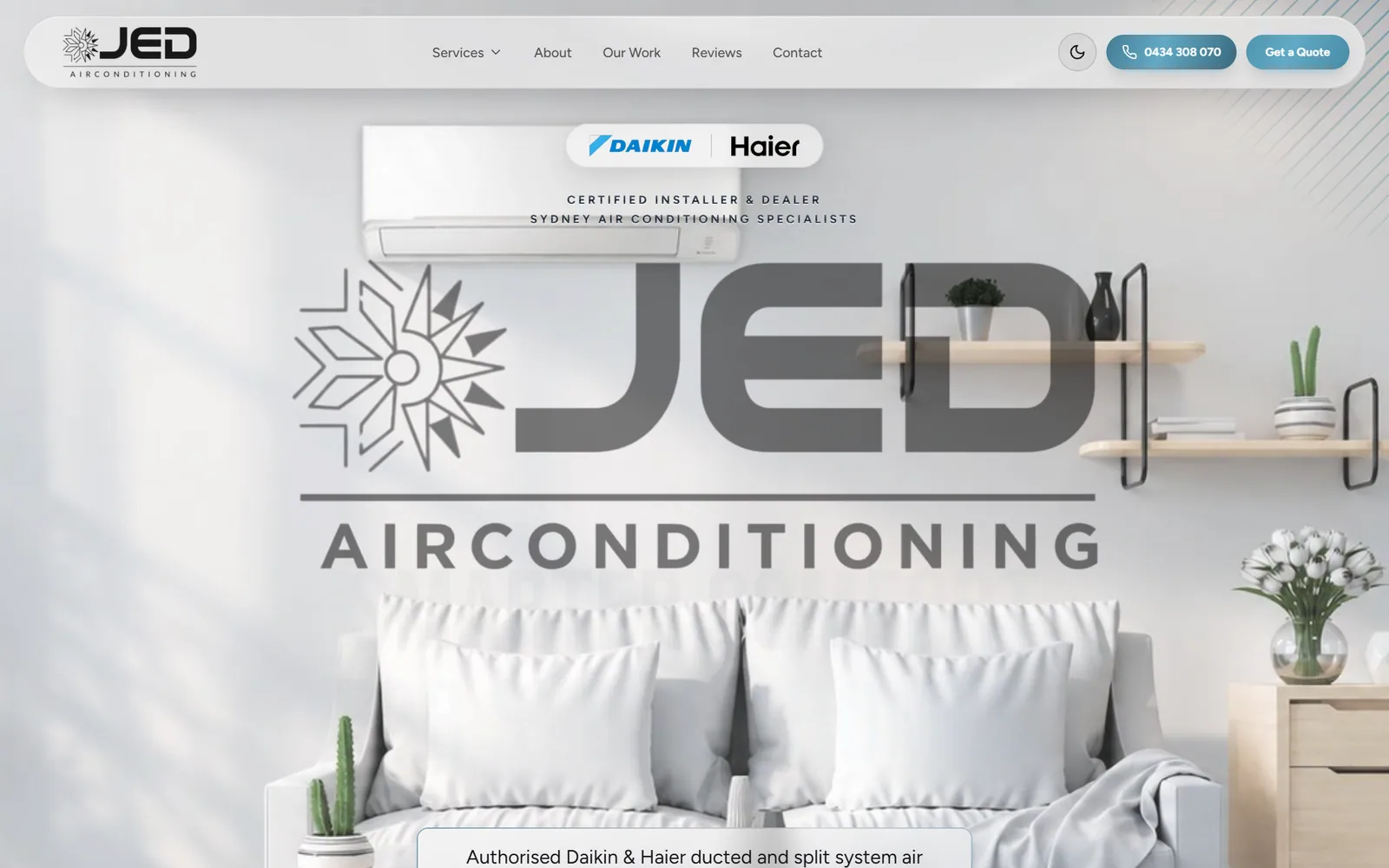 JED Air Conditioning, desktop