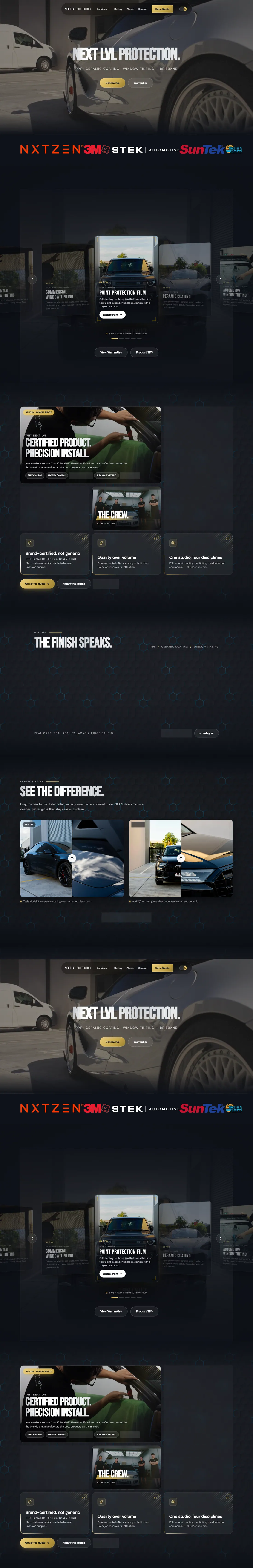 NEXT LVL Protection website, full page