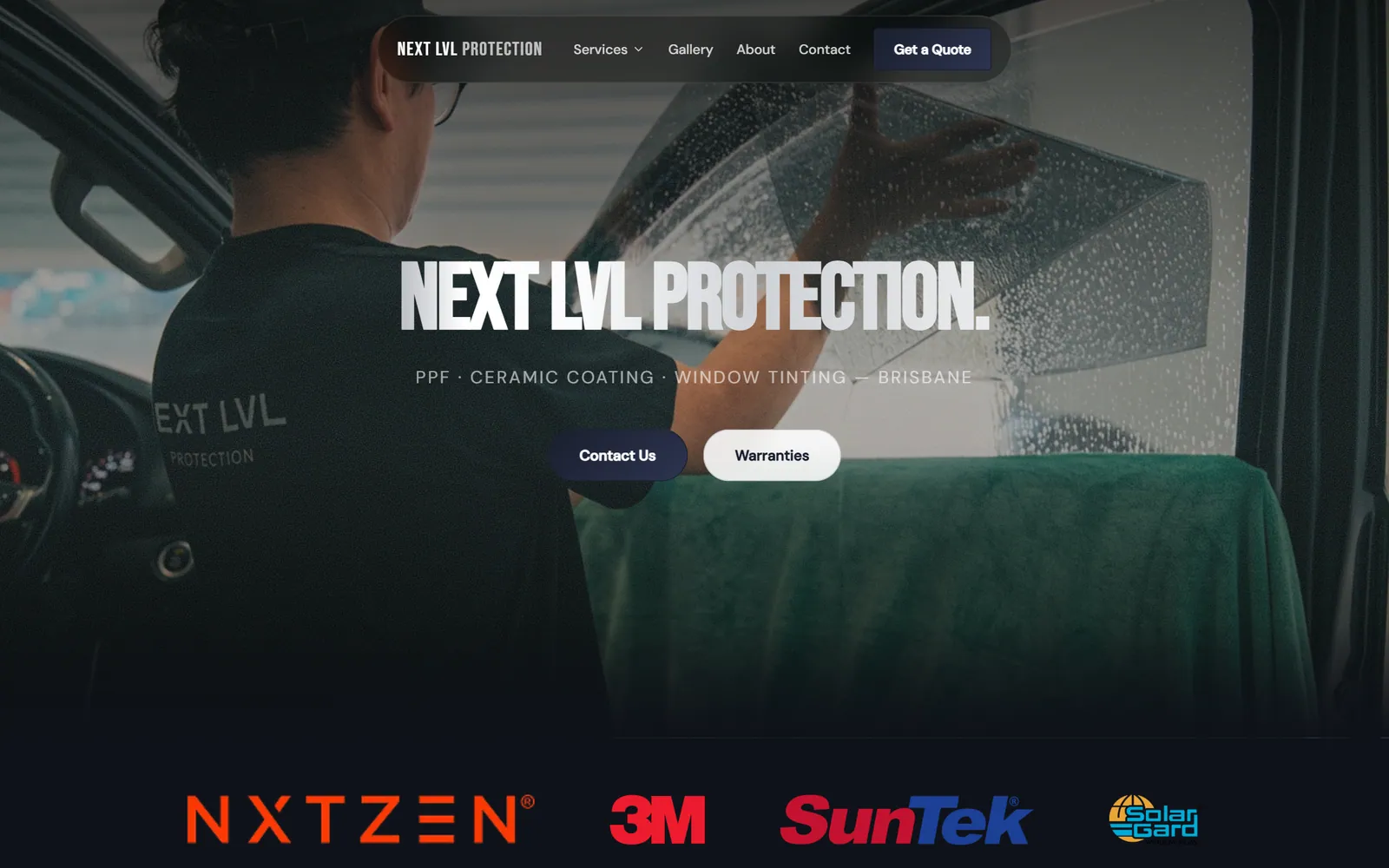 NEXT LVL Protection website, desktop