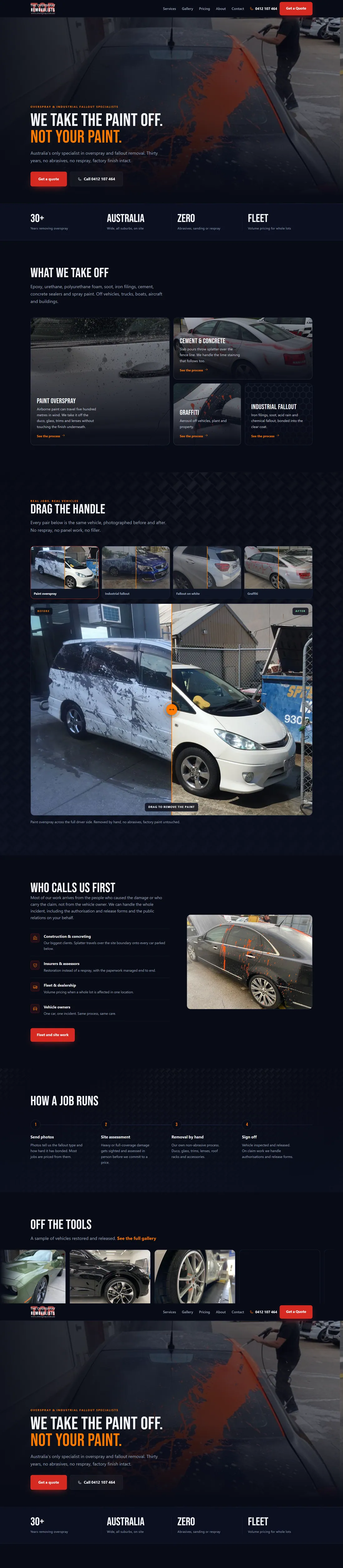 The Overspray Removalist website