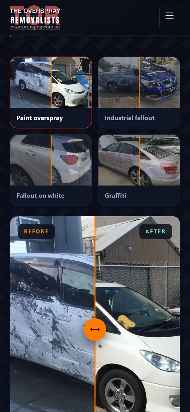 The Overspray Removalist, mobile, scrolled