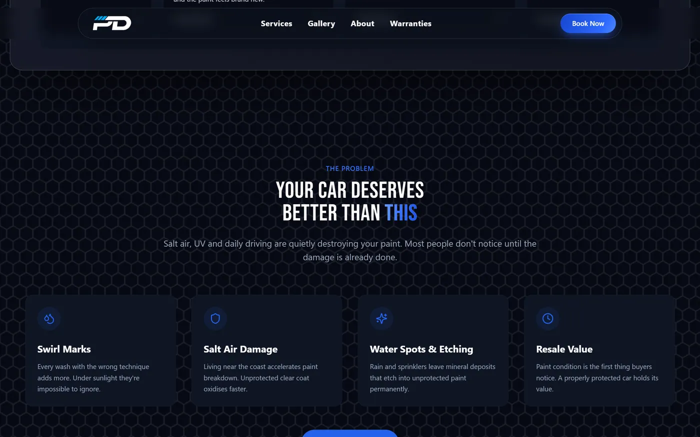 Premier Mobile Detailing, mid page
